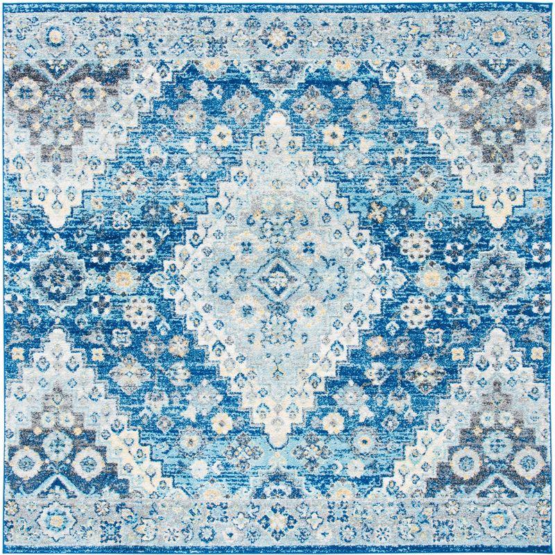 Madison MAD616 Power Loomed Area Rug - Navy/Creme - 6'7"x6'7" - Safavieh.