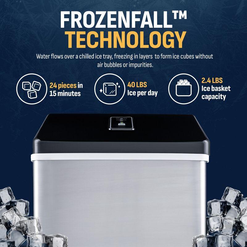 Newair Countertop Clear Ice Maker, 40 lbs. of Ice a Day with Easy to Clean BPA-Free Parts, Perfect for Cocktails, Scotch, Soda and More