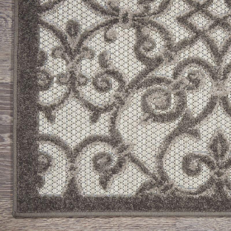 Grey and Charcoal Flat Woven Indoor/Outdoor Rug