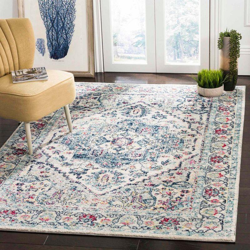 Navy Fuchsia Hand-knotted Synthetic Floral Area Rug