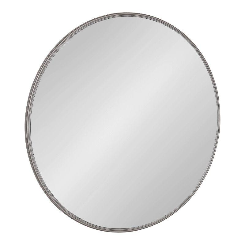 30" Caskill Round Wall Mirror Gray - Kate & Laurel: Chic Oversized Decor, No Assembly Required