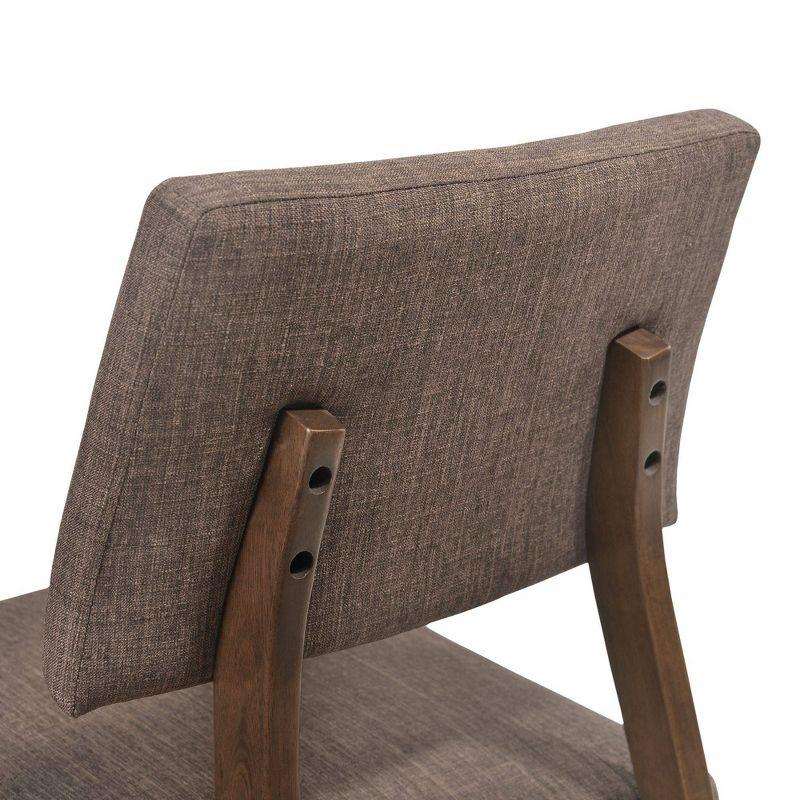 Picket House Furnishings Set of 2 Ronan Standard Height Side Chair Set Walnut: Upholstered, Contemporary Design, Rubberwood Frame