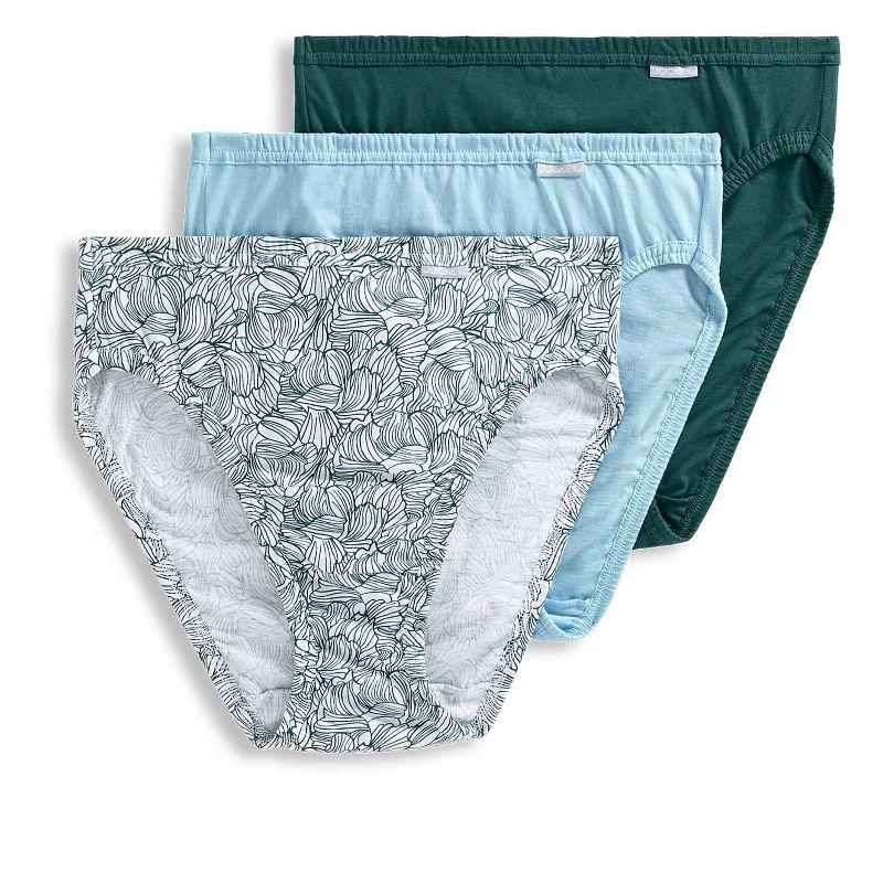 Jockey Women's Elance French Cut - 3 Pack 7 Cactus Pine/Flowering Line/Bleached