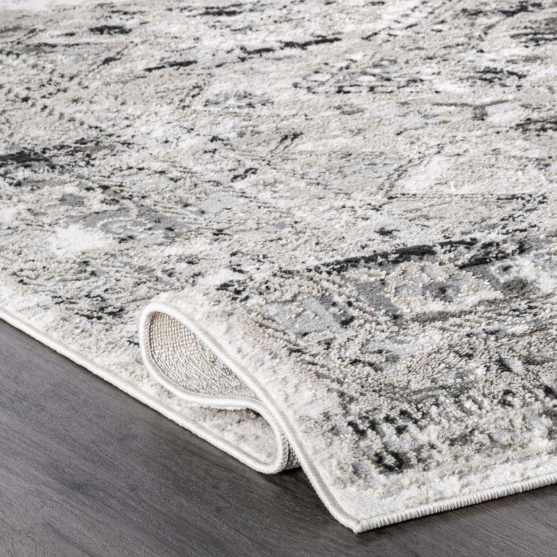 Nuloom Madisson Medallion 5 Round Indoor Area Rug for Living Room Bedroom Dining Room Kitchen, Grey/Ivory