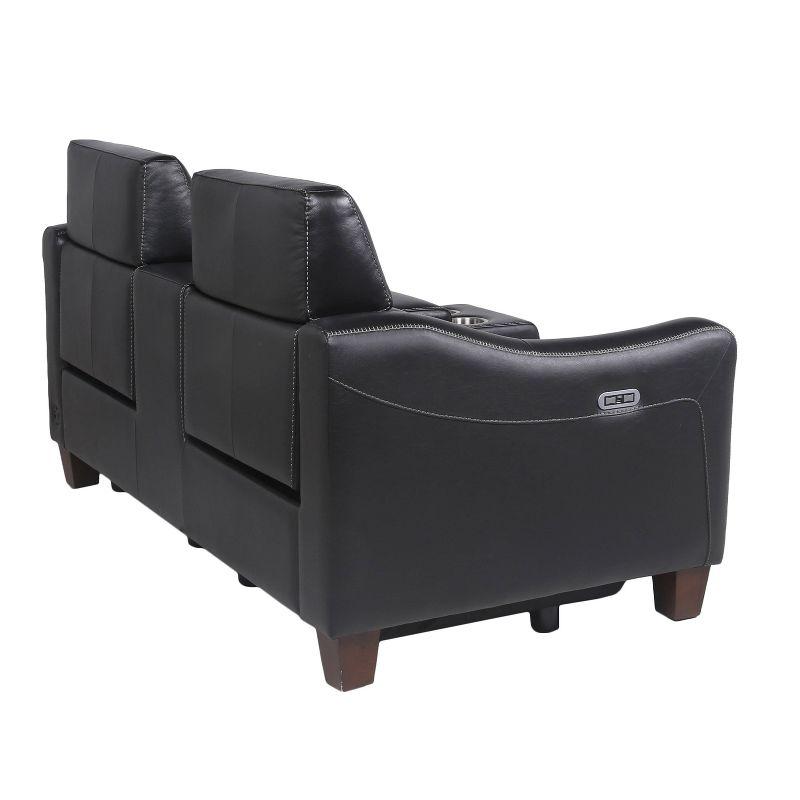 Giorno Power Console Loveseat Black - Steve Silver Co.