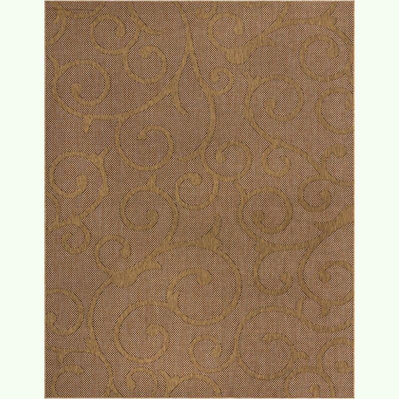 Unique Loom 9' 0 x 12' 2 Light Brown Outdoor Botanical Vine Area Rug