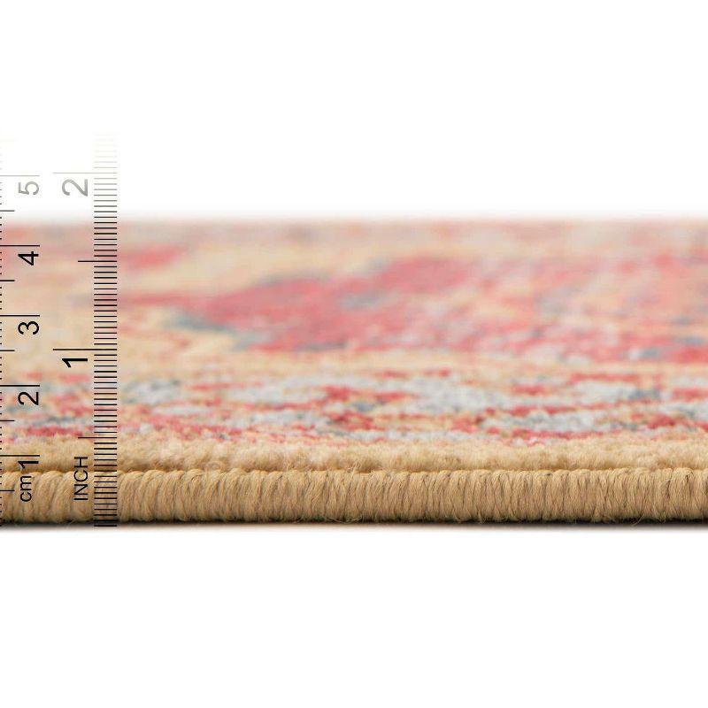 Red and Beige Rectangular Synthetic 9' x 12' Area Rug