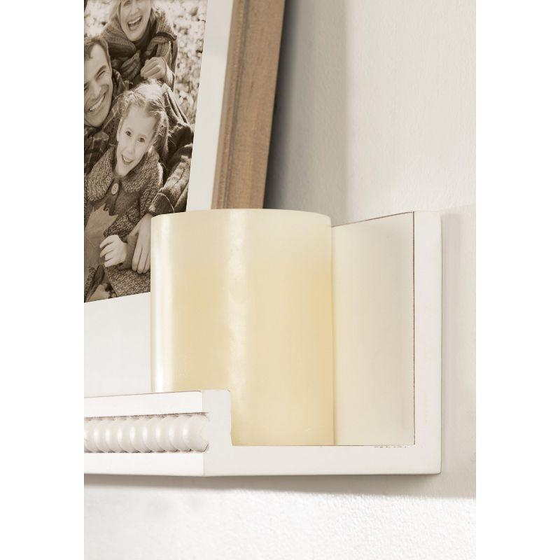 White Beaded Floating Wall Shelf, 36-Inch MDF