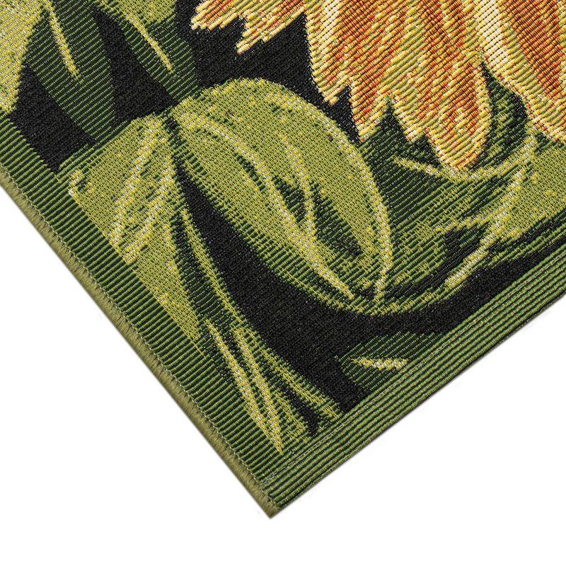 Liora Manne Marina Sunflowers Indoor/Outdoor Rug Black 3'3" x 4'11"