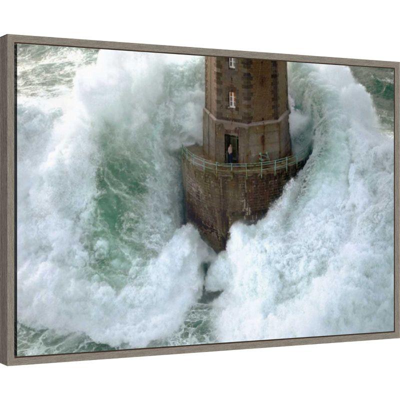 Amanti Art Phares dans la Tempete La Jument by Jean Guichard Framed Canvas Wall Art