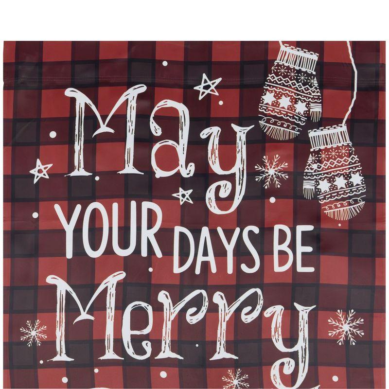 Northlight Red Buffalo Plaid Merry and Bright Christmas House Flag 28" x 40"