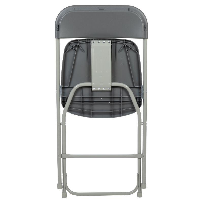 Flash Furniture Hercules Series Plastic Folding Chair Grey - 2 Pack 650LB Weight Capacity Comfortable Event Chair-Lightweight Folding Chair