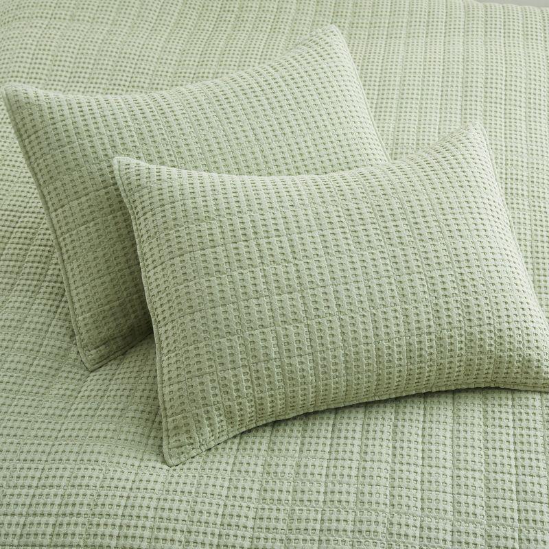 Mills Waffle Desert Sage Twin Quilt Set - Levtex Home