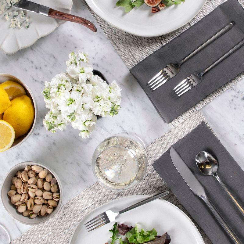 John Ritzenthaler Co. Reversible Indoor Outdoor Placemats, Set of Twelve, Grasscloth Oatmeal