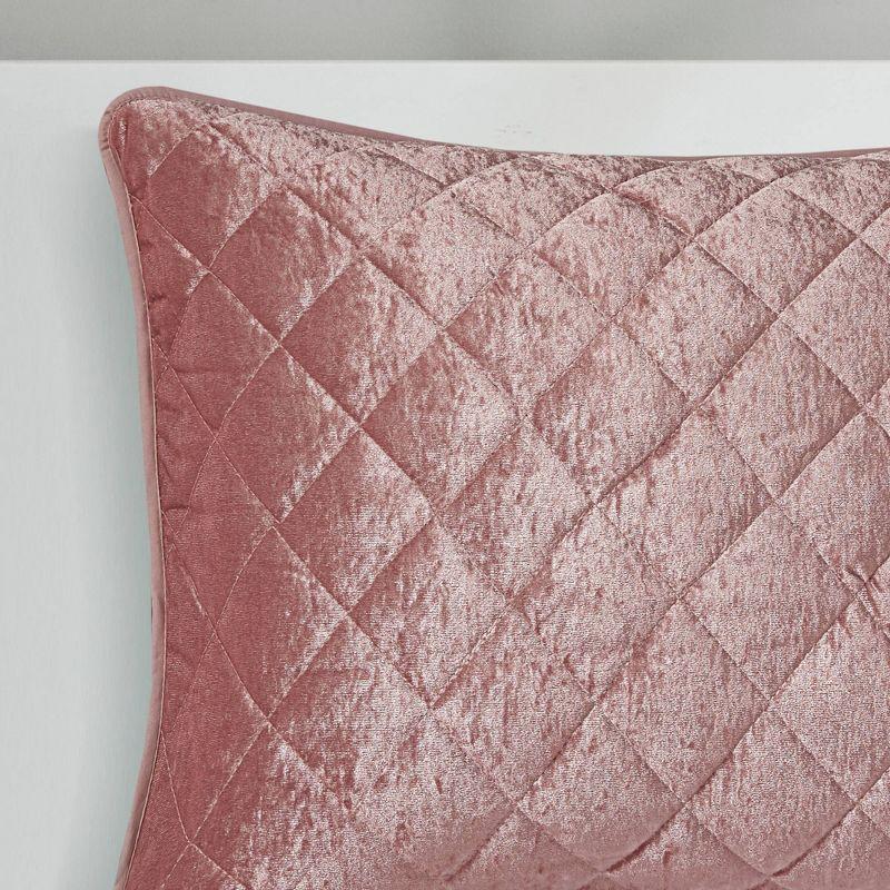 Blush Full Velvet Quilt Set with Shams