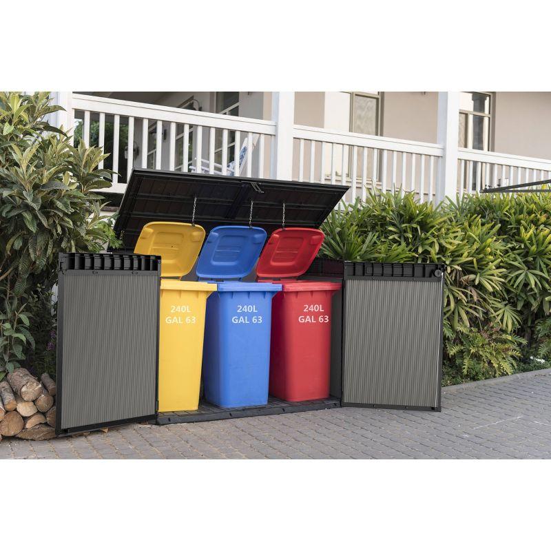 Keter Premier Jumbo 6.2x4.3 ft. Horizontal Durable Resin Outdoor Storage Shed With Floor and Double Doors for Garden Patio Furniture and Tools