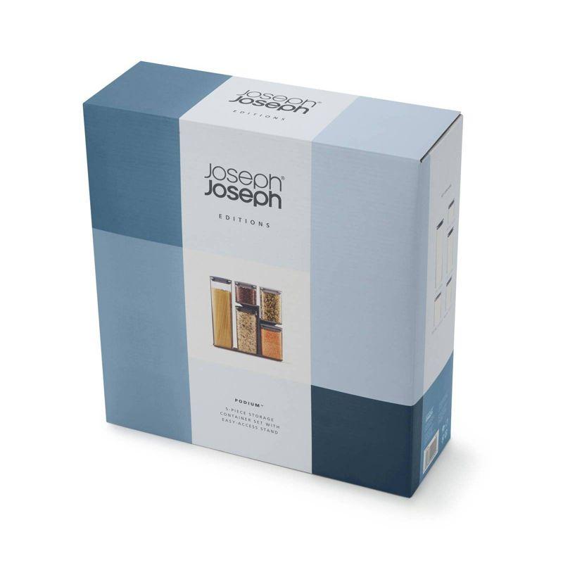 Joseph Joseph Podium 10pc Storage Container Set - Sky: Airtight, Stackable, Food Storage Canisters, 2-Year Warranty