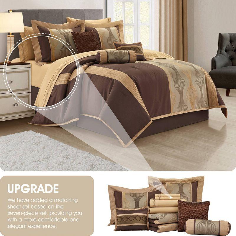 Nanshing America, Inc Kath Microfiber Jacquard 15 Piece Comforter Set