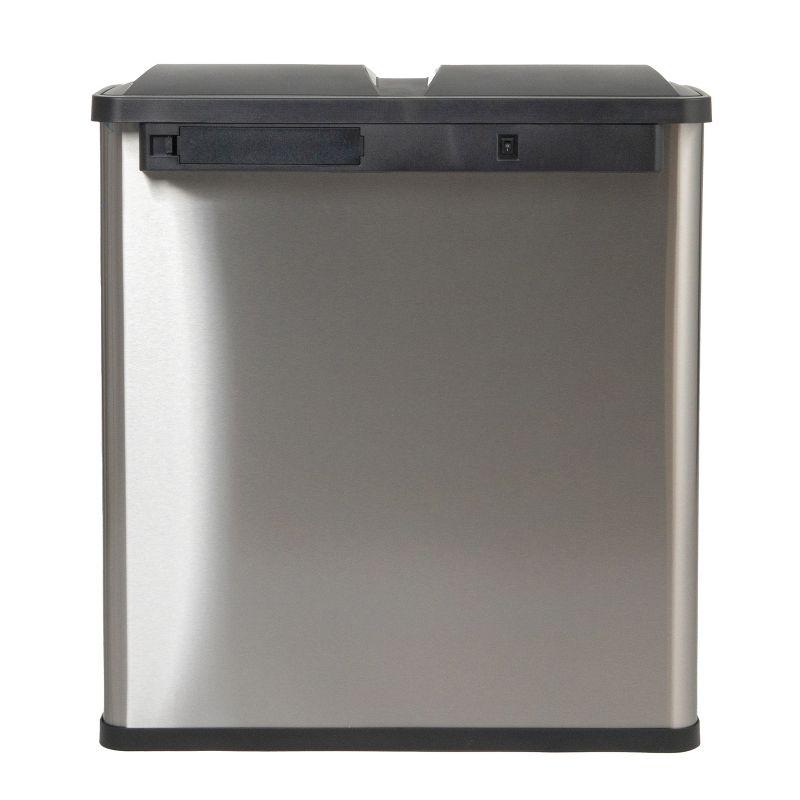 Household Essentials Steel Motion Sensor Multi-Compartment Trash/Recycling Bins - 8 Gallons