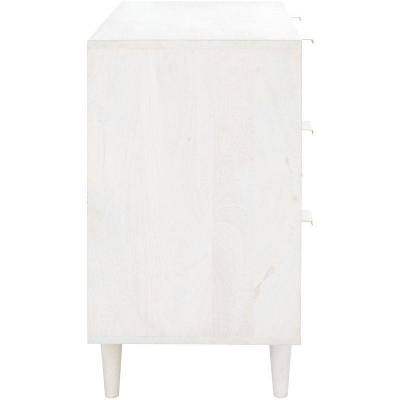 Zinnia 3 Drawer Chest - White Washed/Brass - Safavieh