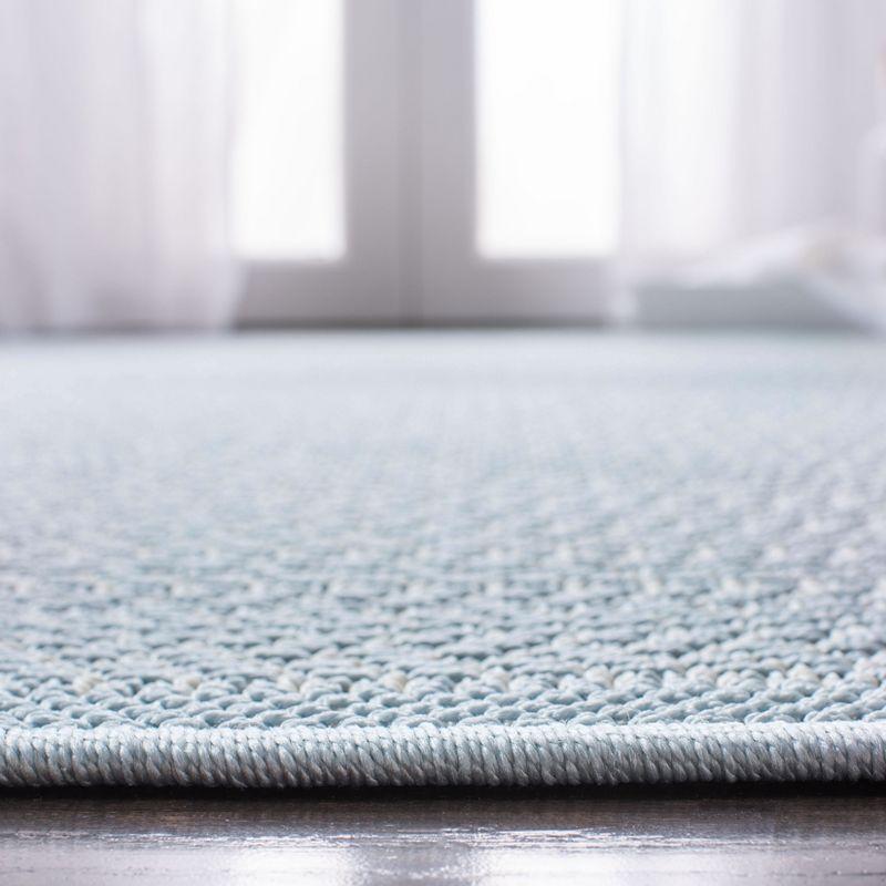 Bermuda BMU811 Machine Washable UV & Stain Resistant Non-Shedding Power Loomed Indoor/Outdoor Area Rug - Light Blue/Ivory - 6'7"x6'7" - Safavieh