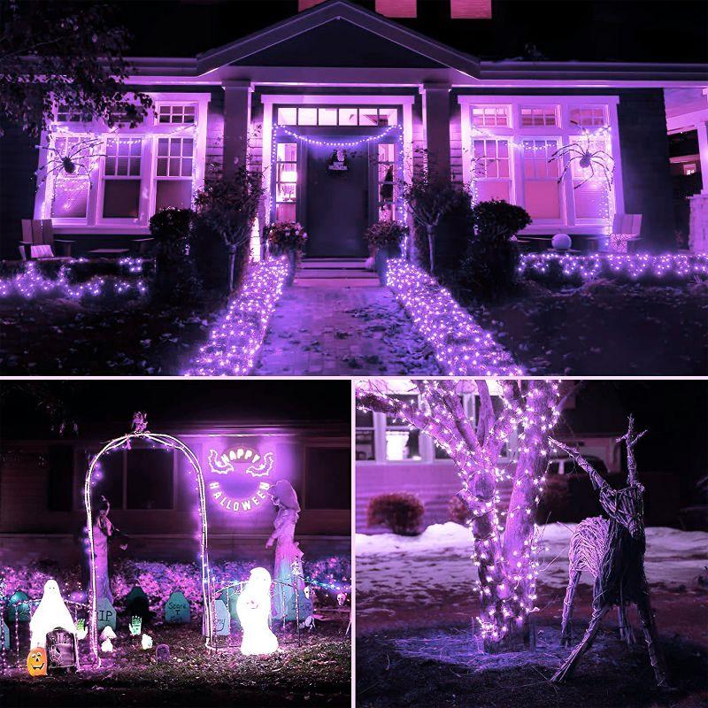 Twinkle Star 300 LED Window Curtain String Lights for Christmas, Wedding, Party, Garden, Indoor & Outdoor Decor - Purple