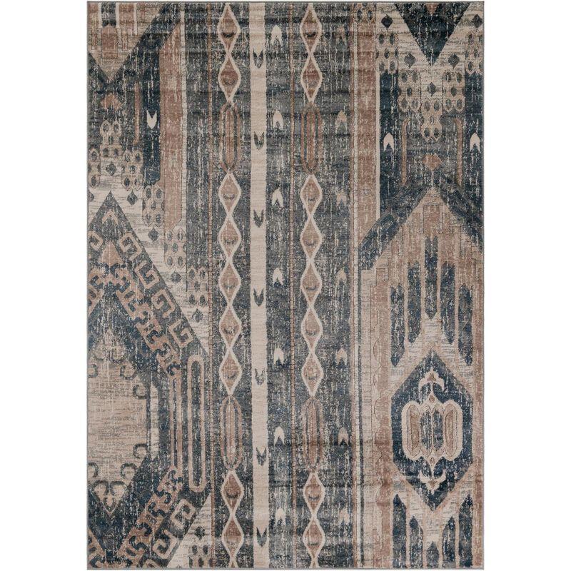 Unique Loom Portland Collection Area Rug - Orford (7' 1" x 10' Rectangle Navy Blue/Blue)