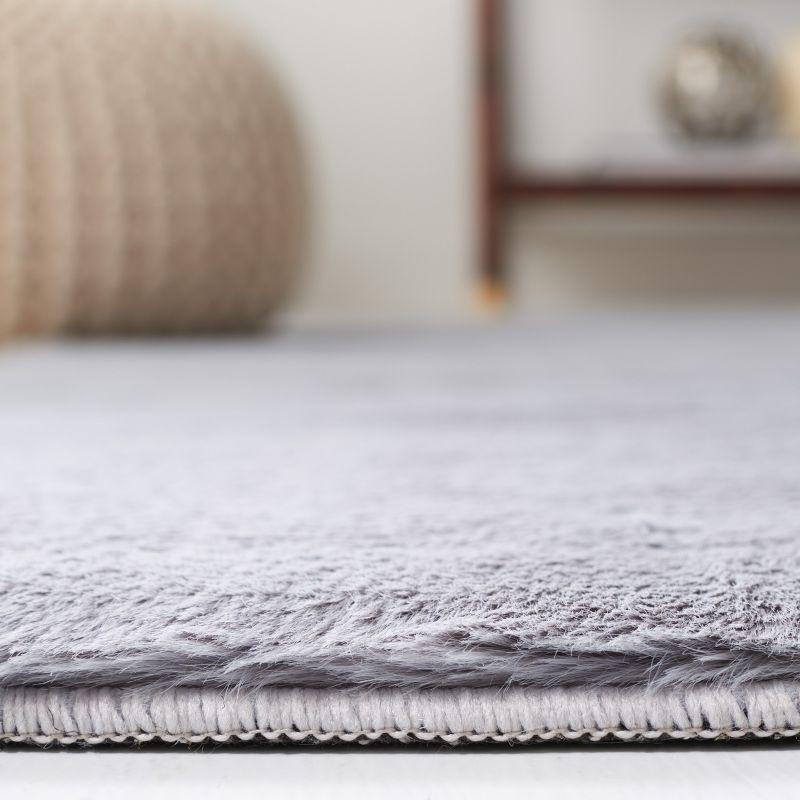 Faux Rabbit Fur FRF500 Power Loomed Machine Washable Indoor Area Rug - Light Grey - 6'x9' - Safavieh