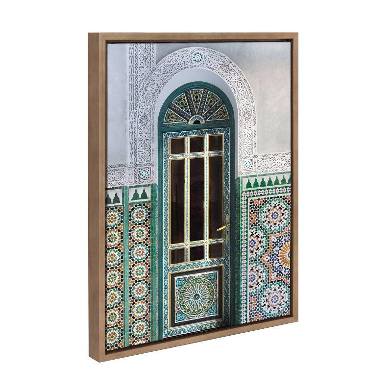 Morocco Essaouira Door Framed Canvas Wall Art, 18x24 Gold