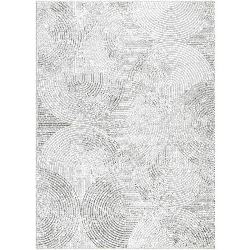 TOWN & COUNTRY LUXE Maya Soft Arches Neutral Indoor Area Rug with High-Low Texture, Gray