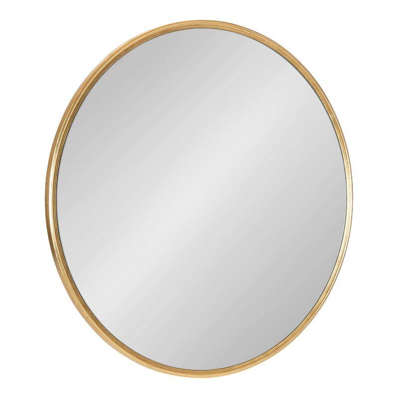 24" x 24" Caskill Round Framed Decorative Wall Mirror Gold - Kate & Laurel All Things Decor