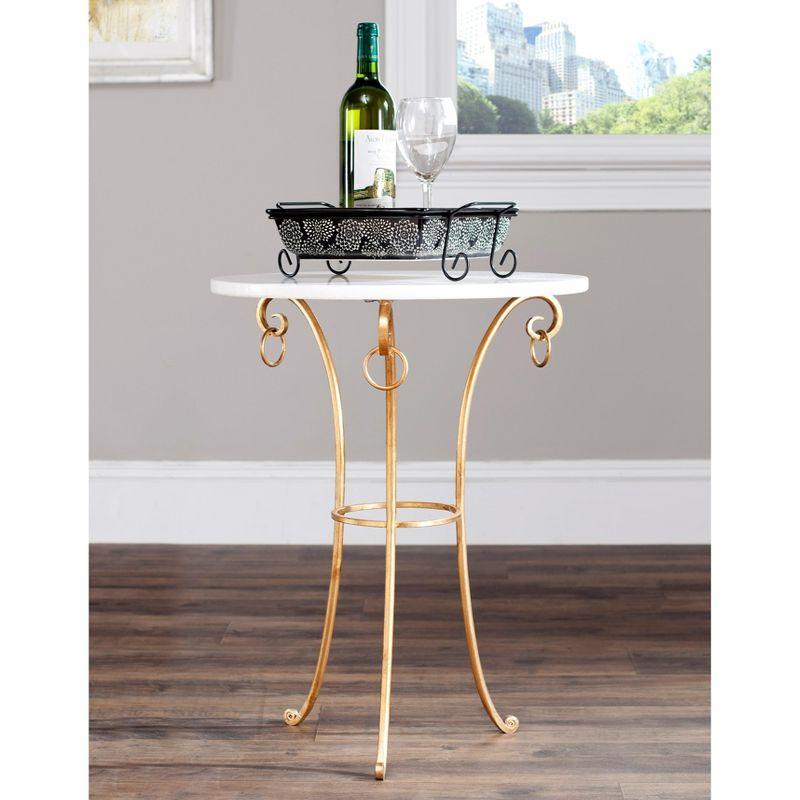 Tamara Accent Table - FOX2500A - Gold/White - Safavieh Couture
