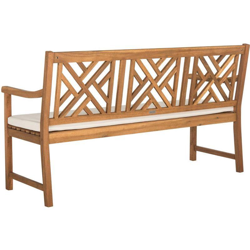 Bradbury Natural Beige 3-Seat Outdoor Garden Bench with Cushion