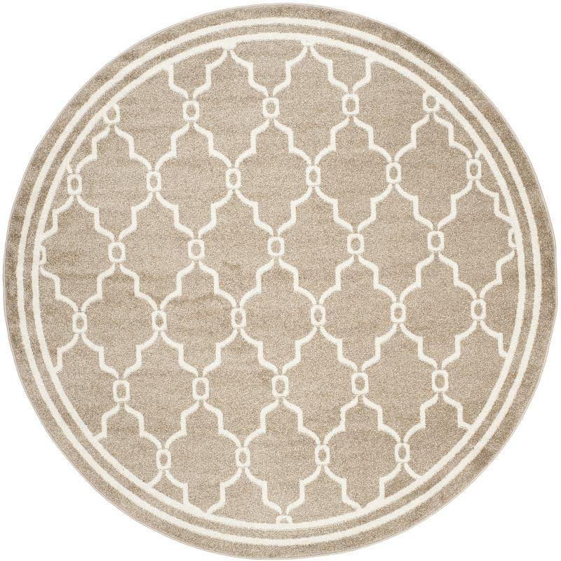 Amherst AMT414 Power Loomed Indoor Area Rug - Wheat/Beige - 7' Round - Safavieh