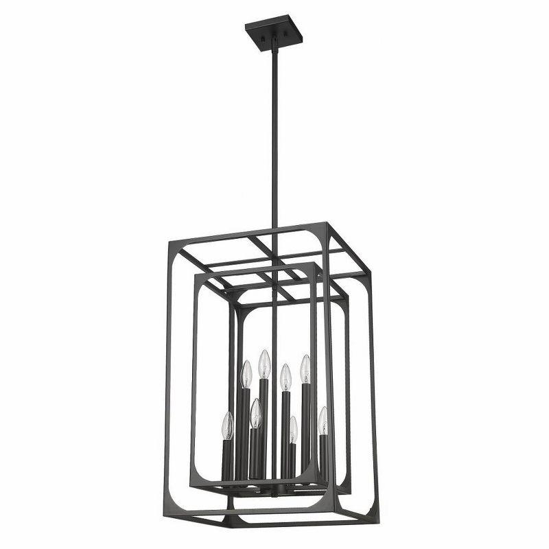 Easton Matte Black 8-Light Steel Chandelier