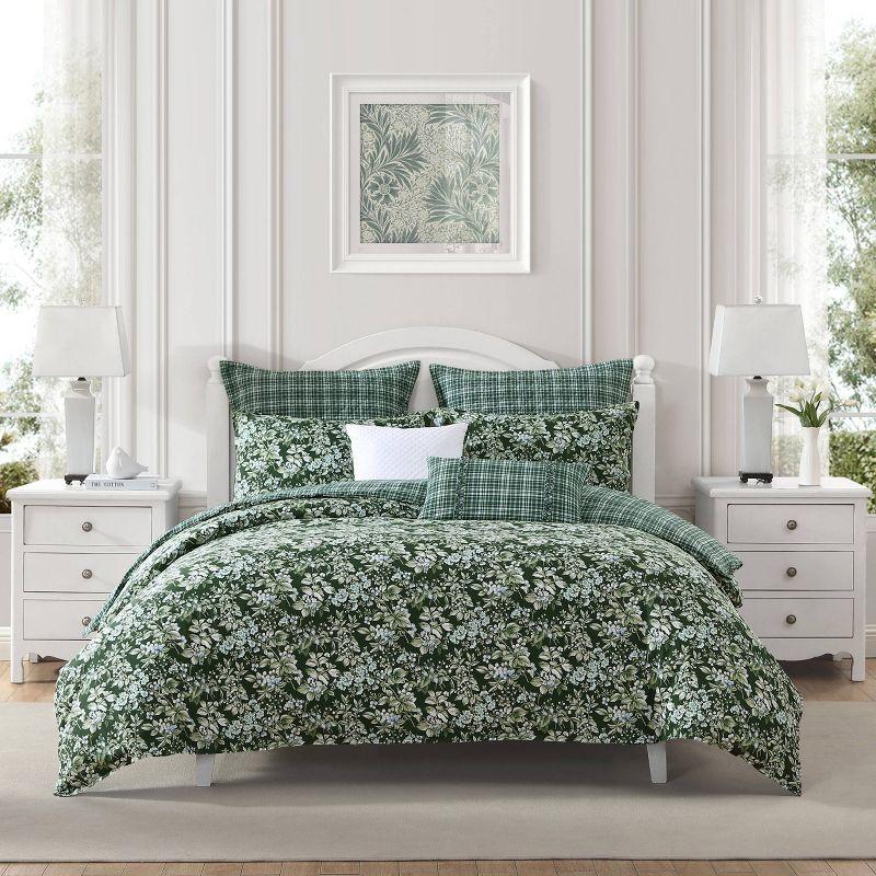 King White Cotton Reversible Floral Comforter Set