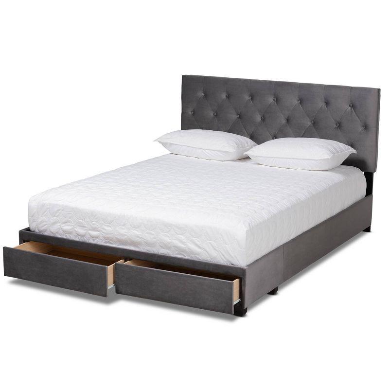 Caronia Velvet Upholstered 2 Drawer Platform Storage Bed - Baxton Studio