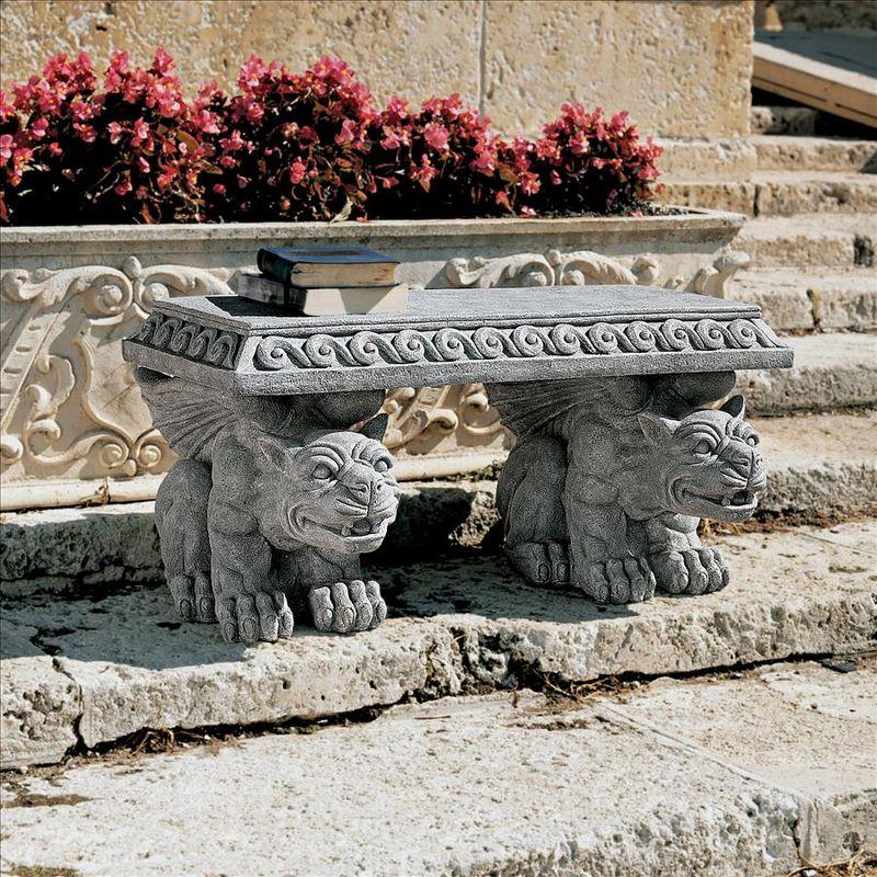 Gargoyle Resin Outdoor Bench