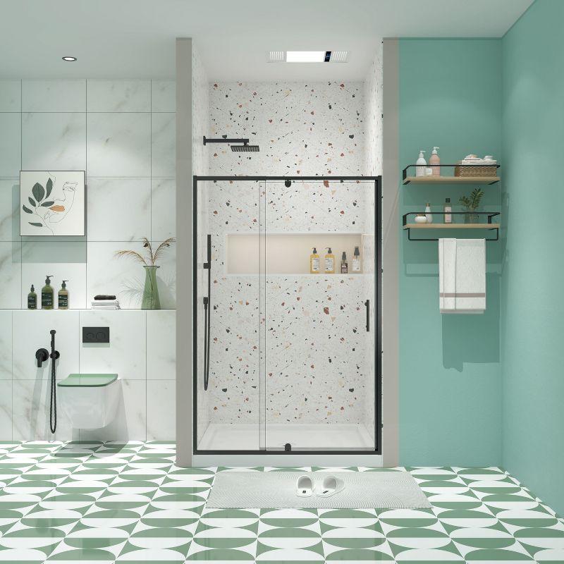 NicBex Shower Door 44-48" Wx71"H Piovt Swing Glass Shower Door with 1/4" (6mm) Clear SGCC Tempered Glass with Reversible Installation, Matte Black