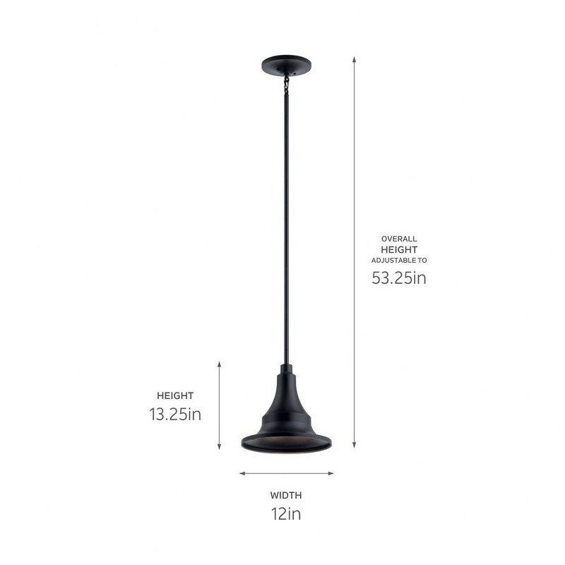 Hampshire Black Glass 1-Light Outdoor Pendant