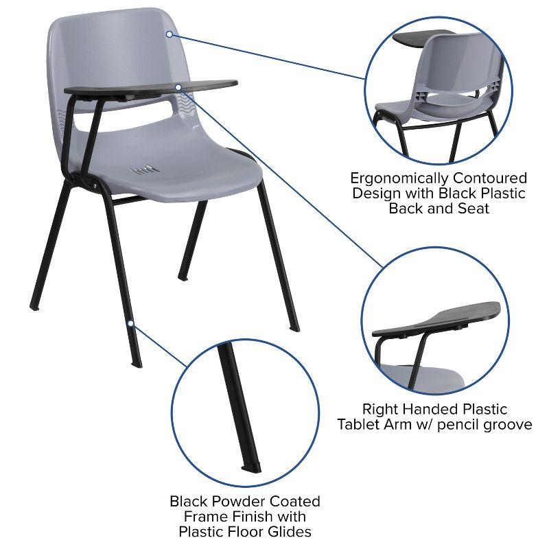 Westley Ergonomic Shell Chair with Right Handed Flip-Up Tablet Arm