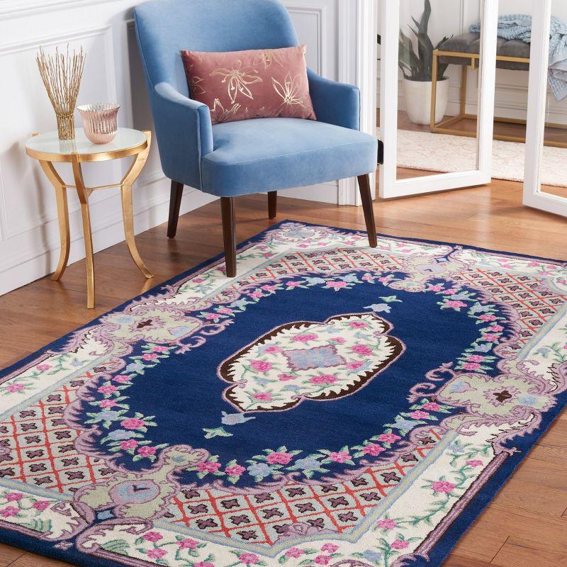 Bellagio BLG535 Hand Tufted Area Rug - Navy/Ivory - 5'x8' - Safavieh.