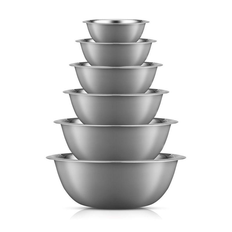 JoyJolt Stainless Steel Food Mixing Bowl Set of 6 Kitchen Mixing Bowls