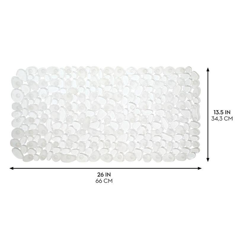 iDESIGN Pebblz Suction Non Slip Bath Mat for Shower Bathtub Stall 16 "x9 " Clear