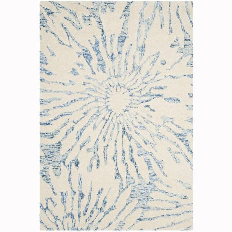 Bella BEL129 Hand Tufted Area Rug - Dark Blue/Ivory - 4'x6' - Safavieh.