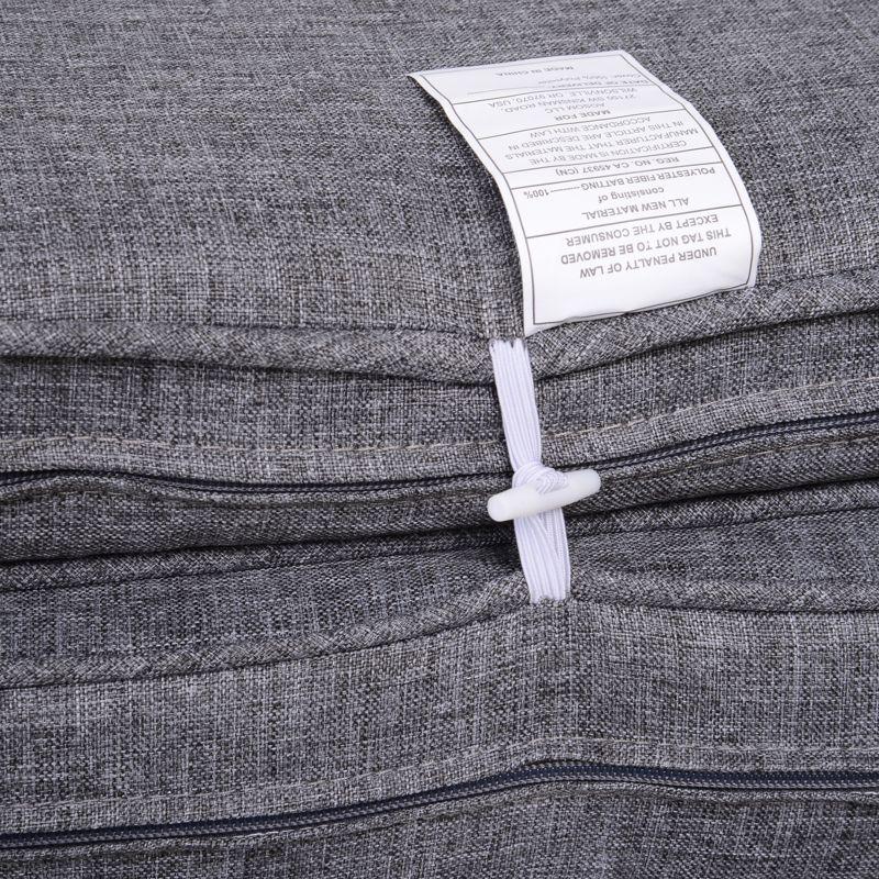 Outsunny 7-Piece Patio Furniture Set, Outdoor Wicker Conversation Set, All Weather PE Rattan Sectional Sofa w/ Faux Wood Table, Stripe Pillows, Gray