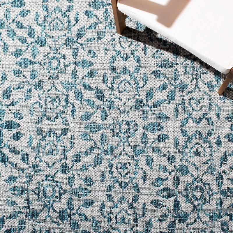Courtyard CY8955 Power Loomed Indoor/Outdoor Area Rug - Grey/Blue - 6'7"x6'7" - Safavieh.