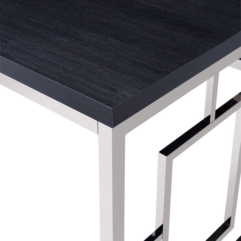 Contemporary Adina Desk Cappuccino - Steve Silver Co.: Chrome Finish, Faux Wood, 47" Width, No Storage