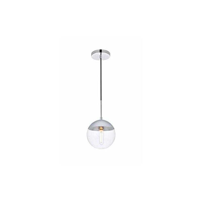 Elegant Lighting Eclipse 1 Light Brass Pendant With Clear Glass