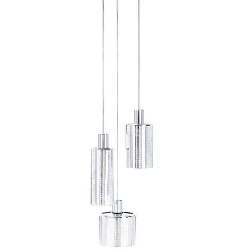 Contemporary Minimalist Chrome and Glass Island Pendant